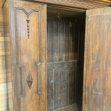 Load image into Gallery viewer, English Revival Oak Wardrobe Cabinet