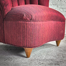 Load image into Gallery viewer, Pair Vintage Vladimir Kagan Re-upholstered Wood Accent Chair