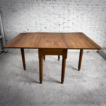 Load image into Gallery viewer, 19th C. Rustic Farmhouse Drop Leaf Solid Walnut Drop Leaf Table
