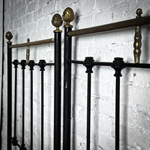 Load image into Gallery viewer, Set of 2 Regency Black Iron & Brass Twin Bed