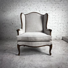 Load image into Gallery viewer, Louis XV Style Upholstered Wood Wingback Chair
