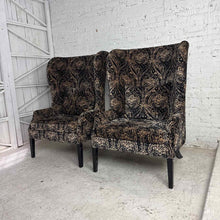 Load image into Gallery viewer, Pair of Oversized Damask Wingback Chairs