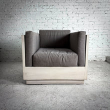 Load image into Gallery viewer, Mid-Century Style Painted Wood Cubic Lounge Chair