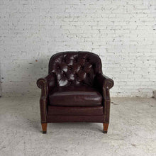 Load image into Gallery viewer, Vintage Tufted Leather Club Chair