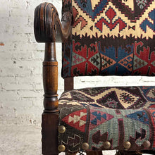 Load image into Gallery viewer, Spanish Baroque Revival Carved Wood Armchair