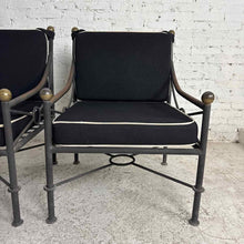 Load image into Gallery viewer, Pair of Directoire Style Iron Garden Chairs