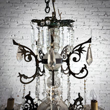 Load image into Gallery viewer, 19th C. Italian Style Bronze Crystal Chandelier