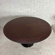 Load image into Gallery viewer, Sunburst Marquetry Pedestal Dining Table