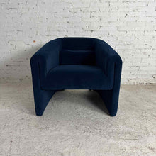 Load image into Gallery viewer, Four Hands Navy Velvet Barrel Chair