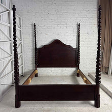 Load image into Gallery viewer, Four Poster Spanish Revival Super Queen Wood Bed
