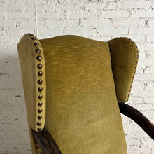 Load image into Gallery viewer, Spanish Renaissance Revival Carved Wood Wing Chair