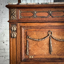 Load image into Gallery viewer, Neoclassical Revival Veneer Wood & Marble Mirrored Sideboard