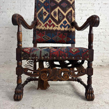 Load image into Gallery viewer, Spanish Baroque Revival Carved Wood Armchair