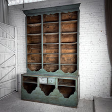 Load image into Gallery viewer, 2 Piece Antique Monumental Rustic Aged Wood Pantry Cabinet