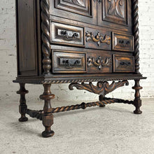 Load image into Gallery viewer, Spanish Colonial Carved Wood Linen Press