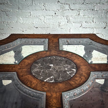 Load image into Gallery viewer, Mass Produced Victorian Revival Carved Wood & Marble Cocktail Table