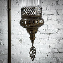 Load image into Gallery viewer, Moroccan Style Brass Tone Pierced Metal Standard Floor Lamp