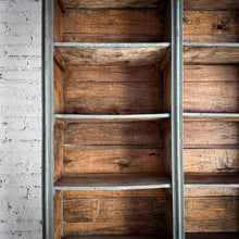 Load image into Gallery viewer, 2 Piece Antique Monumental Rustic Aged Wood Pantry Cabinet