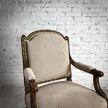 Load image into Gallery viewer, Louis XVI Linen Gilt Wood Armchair
