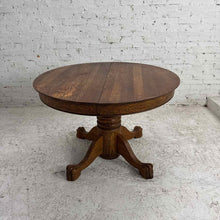 Load image into Gallery viewer, Round Oak Claw Foot Pedestal Table