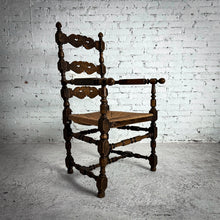 Load image into Gallery viewer, Antique Western Rush Hardwood Armchair