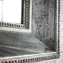 Load image into Gallery viewer, Square Beaded Silver Leaf Wood Wall Mirror