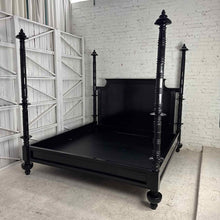 Load image into Gallery viewer, Four Poster Traditional King Black Bed