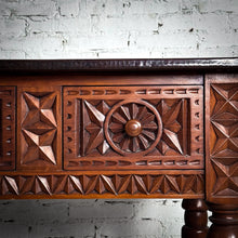 Load image into Gallery viewer, Spanish Revival Hammered Copper-Clad Oak Desk