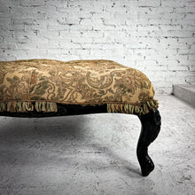 Load image into Gallery viewer, Large Rococo Style Damask Upholstered Ottoman