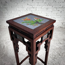 Load image into Gallery viewer, Late 20th C. Chinese Cloissone Rosewood End Table
