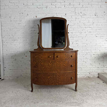 Load image into Gallery viewer, Antique Tiger Oak Bow Dresser