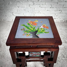 Load image into Gallery viewer, Late 20th C. Chinese Cloissone Rosewood End Table