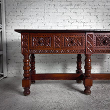 Load image into Gallery viewer, Spanish Revival Hammered Copper-Clad Oak Desk