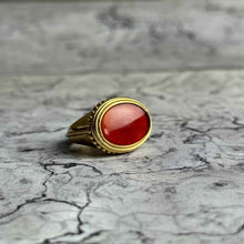 Load image into Gallery viewer, Vintage MIMA 18K Gold Carnelian Fashion Ring