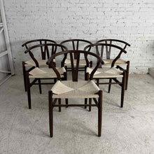 Load image into Gallery viewer, Set of 6 Wishbone Style Dining Chairs
