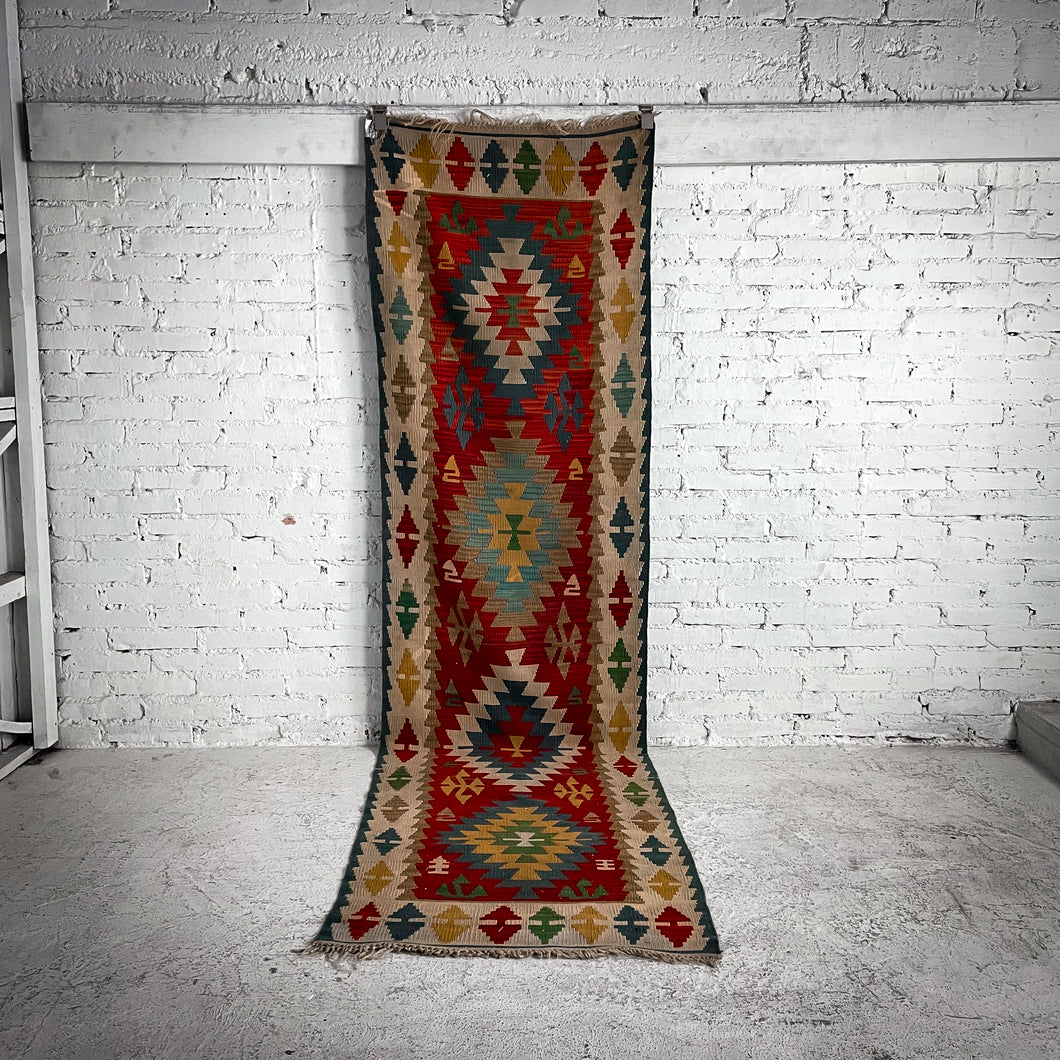 Kilim Wool Runner Turkish Flatweave Rug