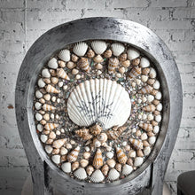 Load image into Gallery viewer, Set of 2 Louis XVI Linen Silver Leaf Seashell Accent Chair