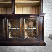 Load image into Gallery viewer, 2 Piece Traditional Dark Wood Hutch Cabinet