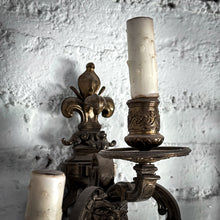 Load image into Gallery viewer, Set of 2 French Empire Brass Flush Mount Sconce