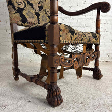 Load image into Gallery viewer, Renaissance Revival Carved Wood Armchair