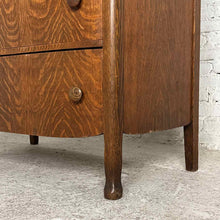 Load image into Gallery viewer, Antique Tiger Oak Bow Dresser