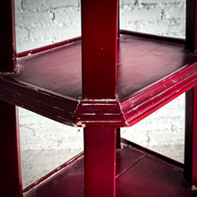 Load image into Gallery viewer, Vintage Mexican Red Lacquer Wood Etagere Shelving