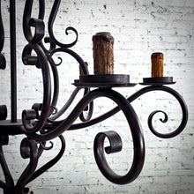 Load image into Gallery viewer, Spanish Colonial Patina Wrought Iron Chandelier