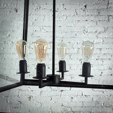 Load image into Gallery viewer, Modern Square Metal & Glass Caged Chandelier