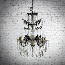 Load image into Gallery viewer, 19th C. Italian Style Bronze Crystal Chandelier