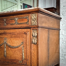 Load image into Gallery viewer, Neoclassical Revival Veneer Wood & Marble Mirrored Sideboard