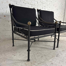 Load image into Gallery viewer, Pair of Directoire Style Iron Garden Chairs