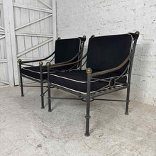Load image into Gallery viewer, Pair of Directoire Style Iron Garden Chairs
