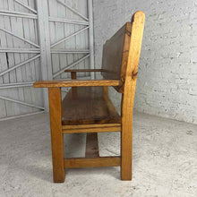 Load image into Gallery viewer, Arts & Crafts Solid Oak Bench