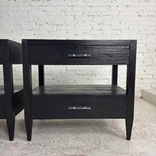 Load image into Gallery viewer, Pair of Black Wood & Lucite Nightstands